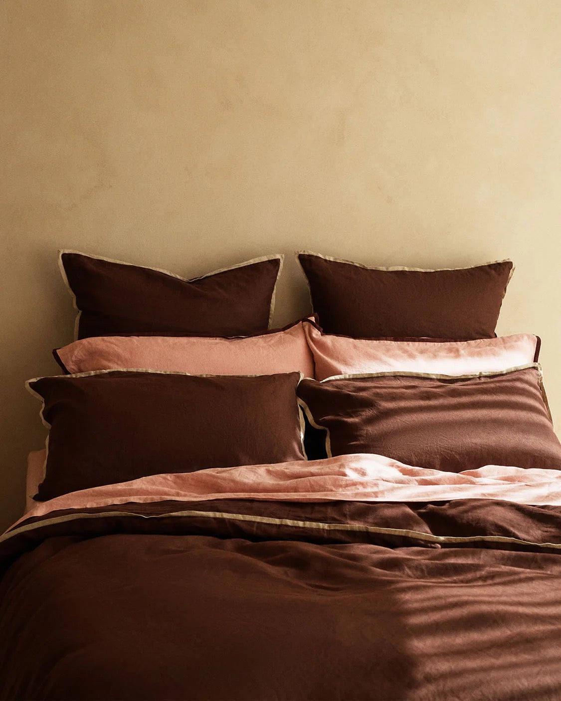 Linen Pillowcase Pair - Brown Sugar