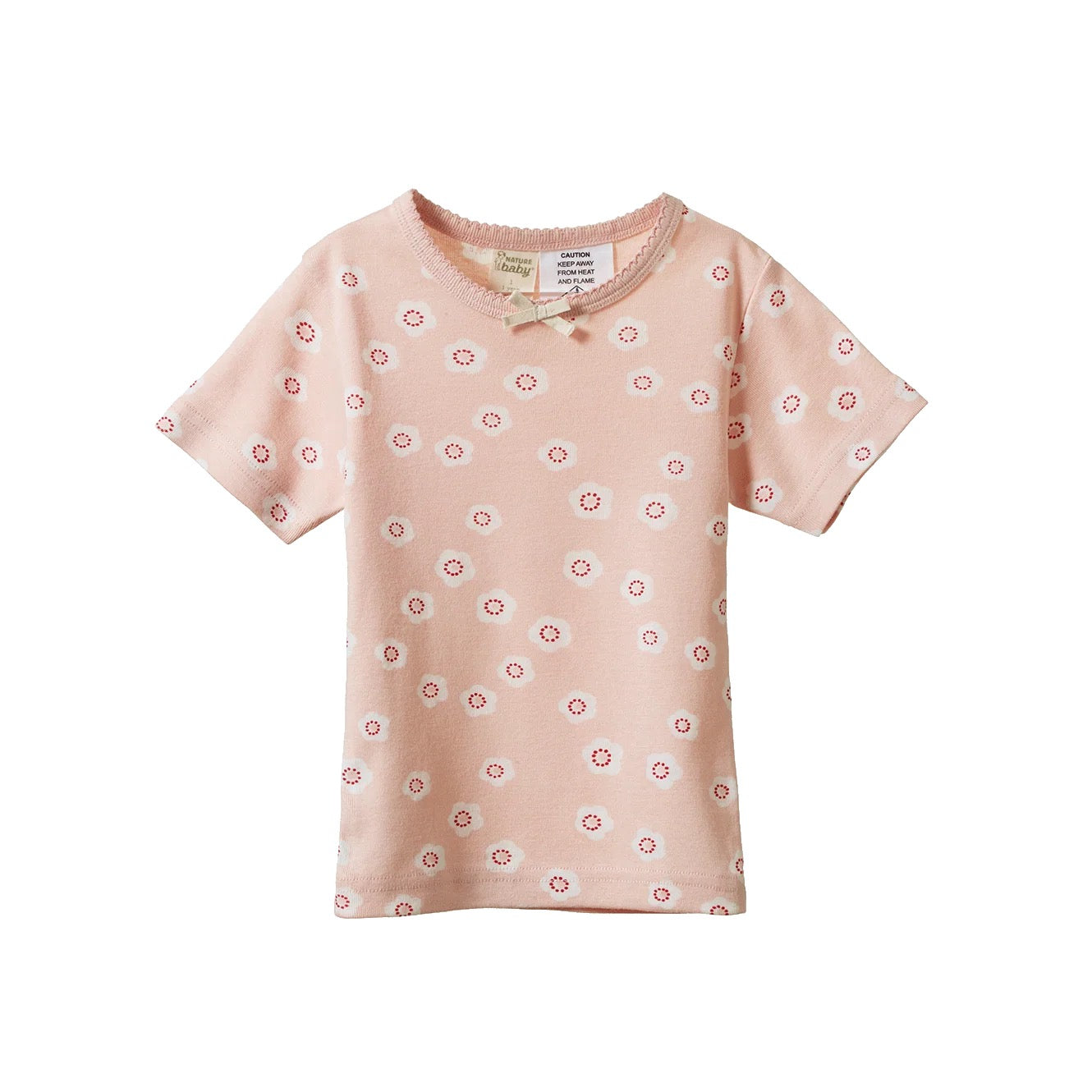 Shortie Pyjama Set - Flora Stamp Rose Dust Print