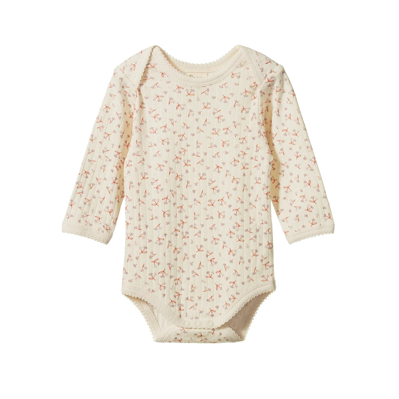 Pointelle Long Sleeve Bodysuit - Dandelion Print