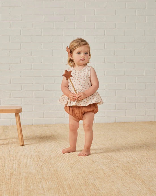 Sleeveless Peplum set - Clay ditsy
