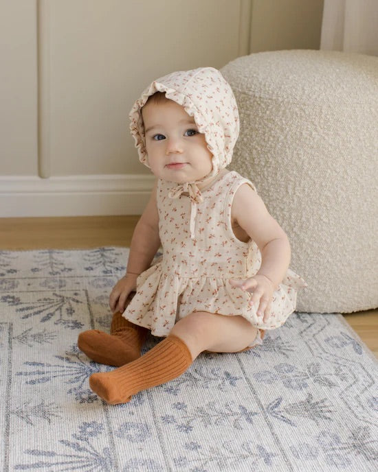 Sleeveless Peplum set - Clay ditsy