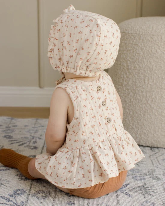 Sleeveless Peplum set - Clay ditsy