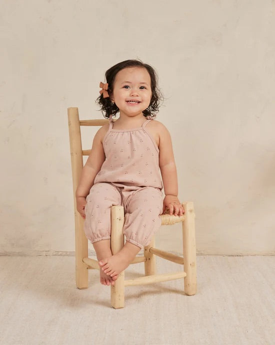 Smocked Jumpsuit - Cherries