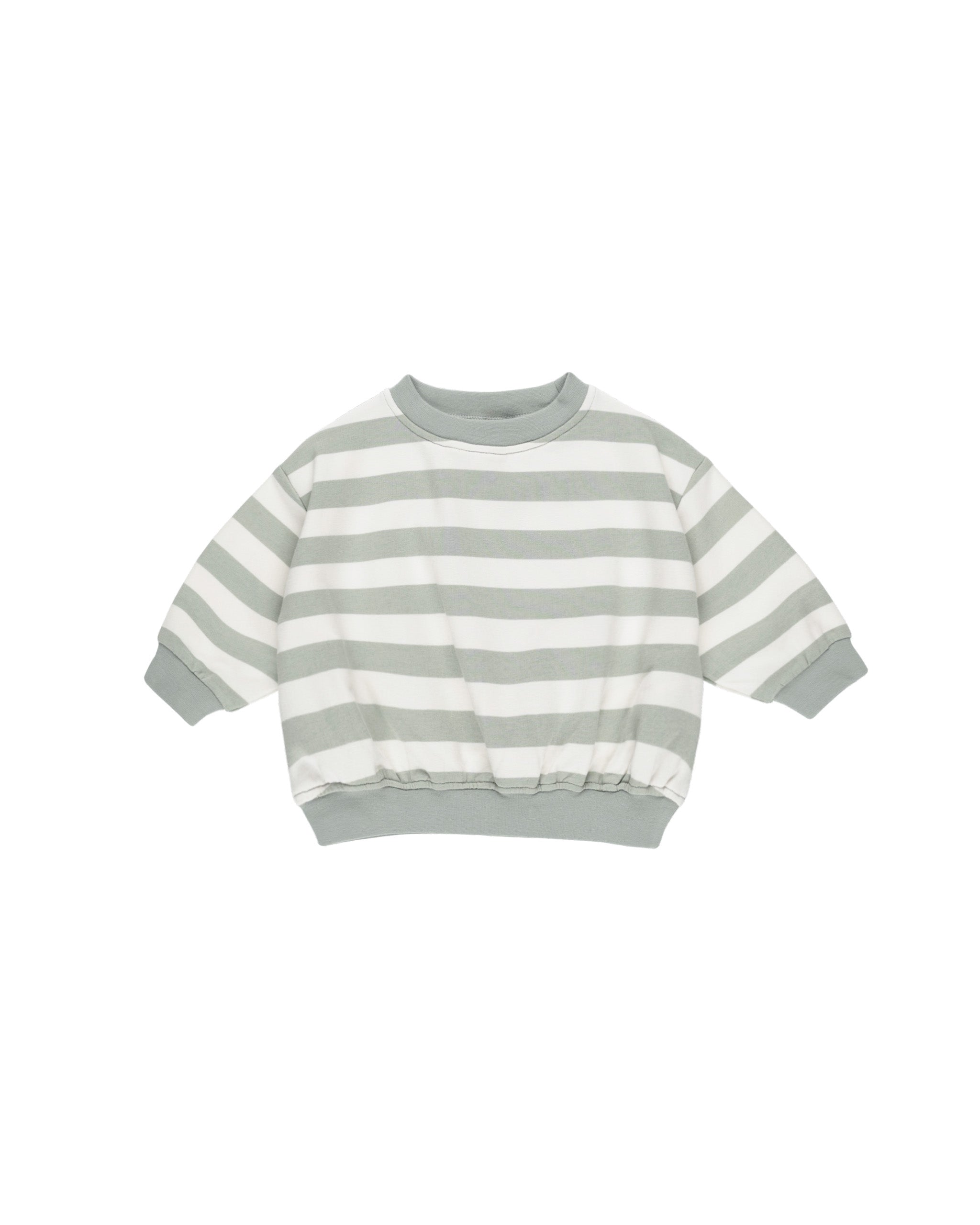 Relaxed Sweatshirt || Sage Stripe