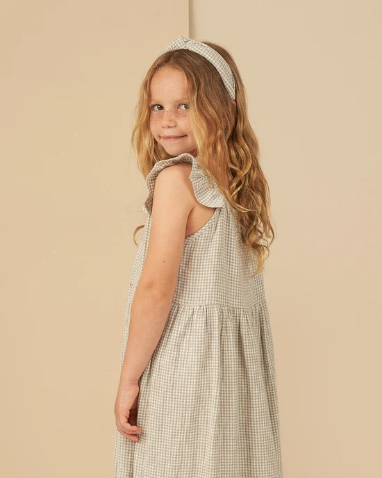 Abbie tiered dress - Sage gingham