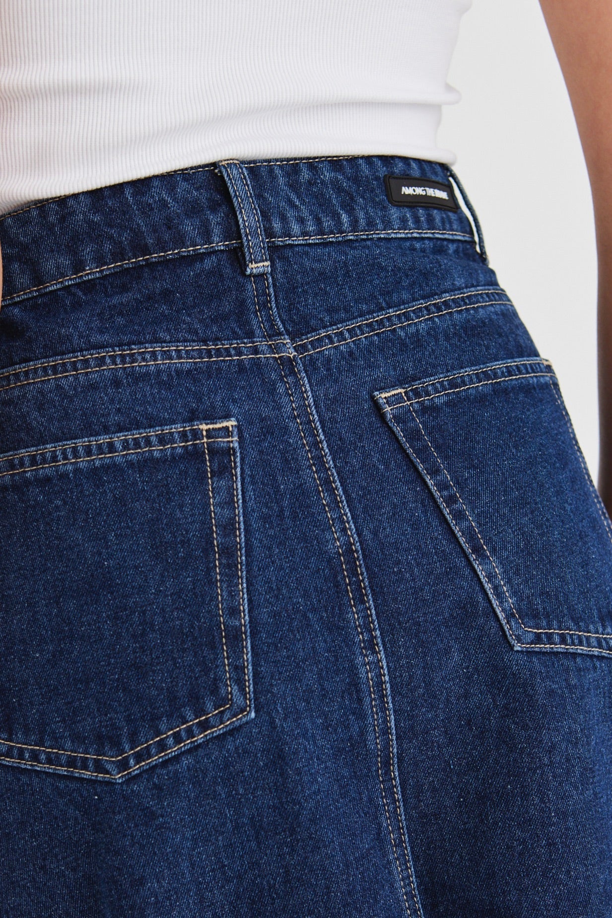 Rouge Dark Blue Denim Midi Skirt