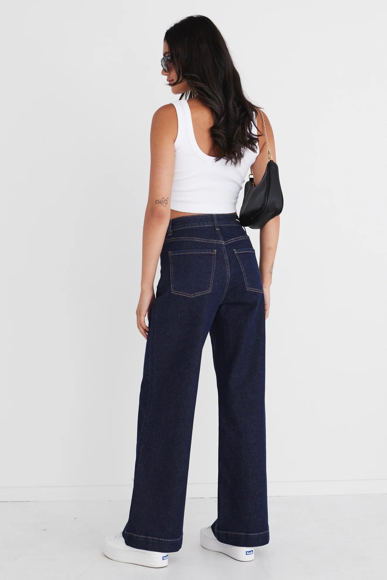Zoey High Rise Wide Leg Pocket Jean - Indigo