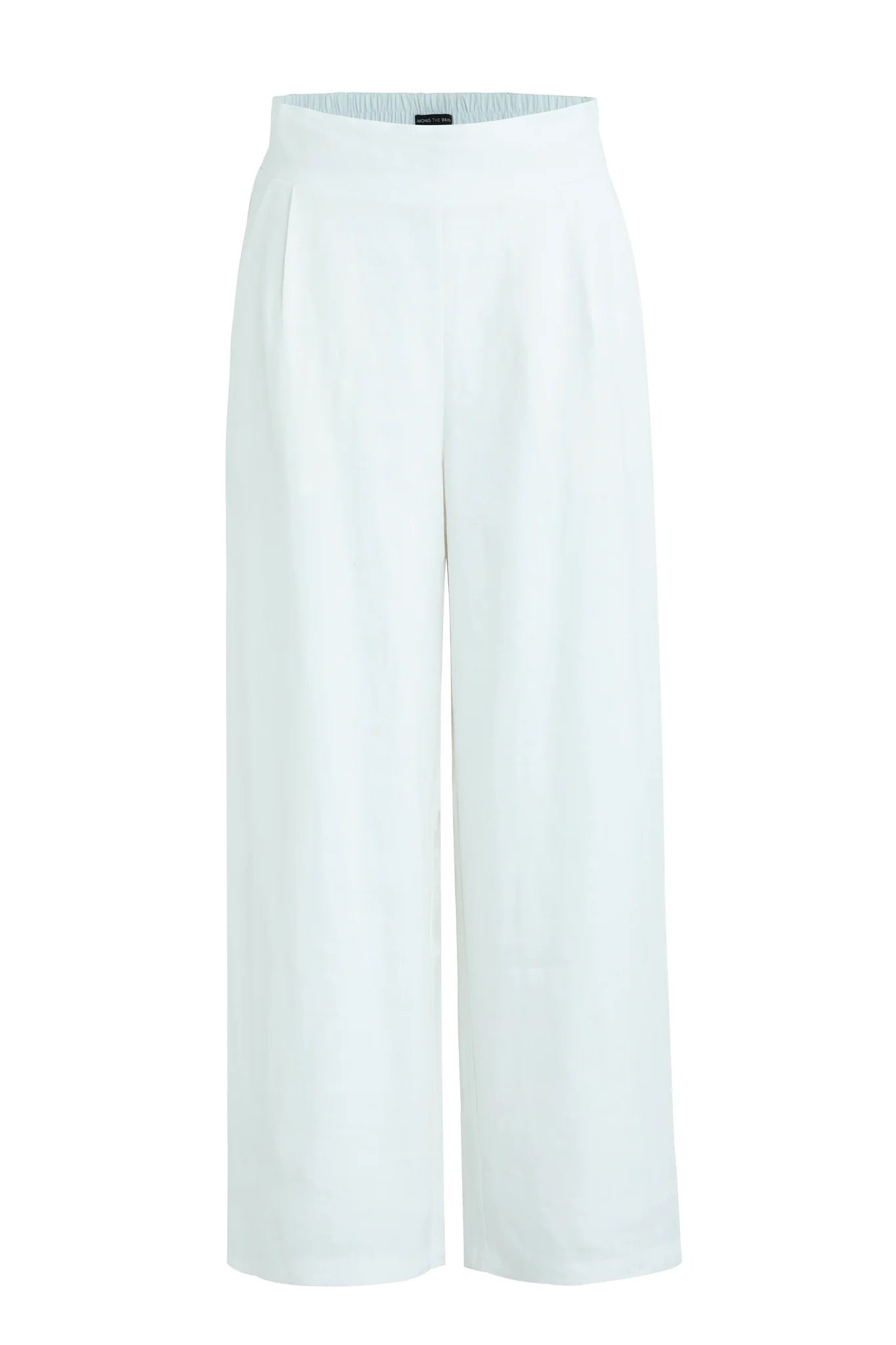 Guardian White Linen Pleat Front Wide Leg Pant