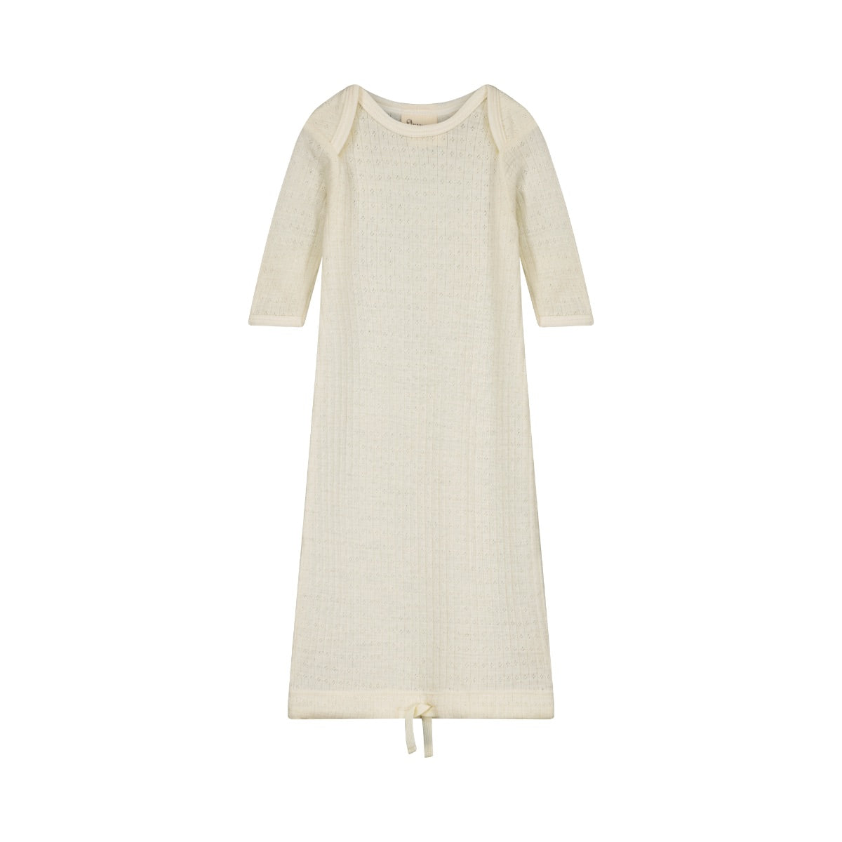 Merino essential pointelle sleeping gown - Natural