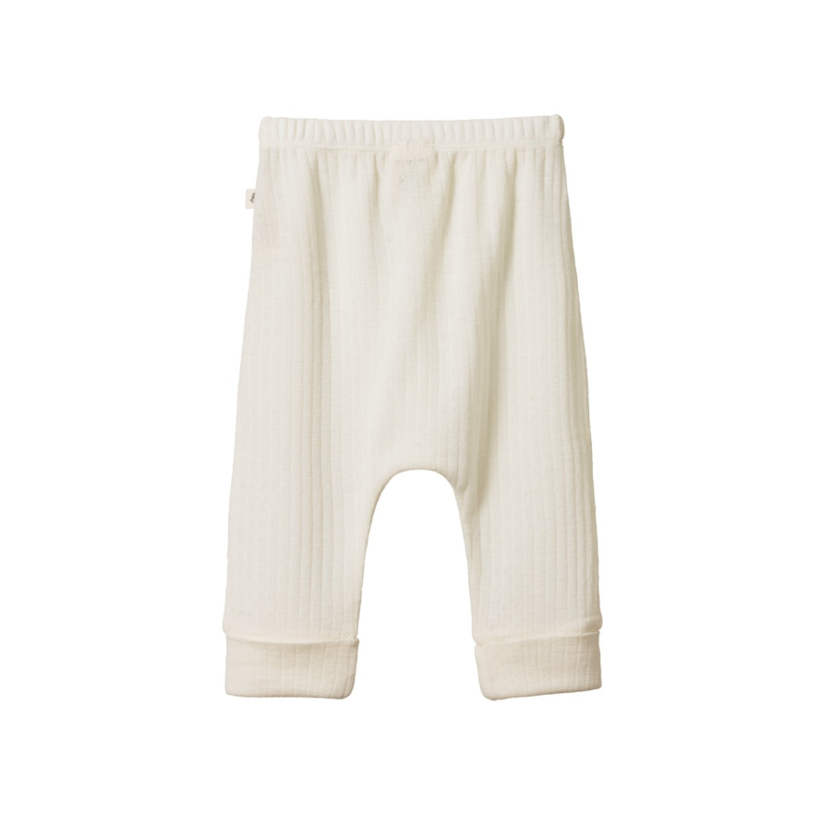 Merino Pointelle Drawstring Pants - Natural
