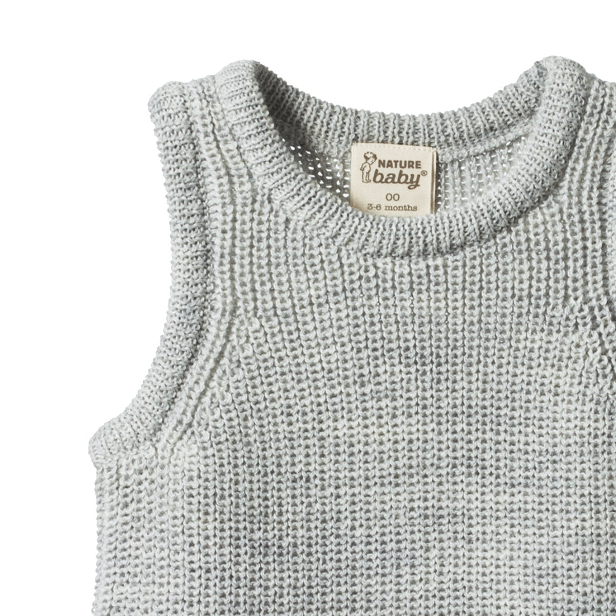 Merino Knit Vest - Light Grey Marle