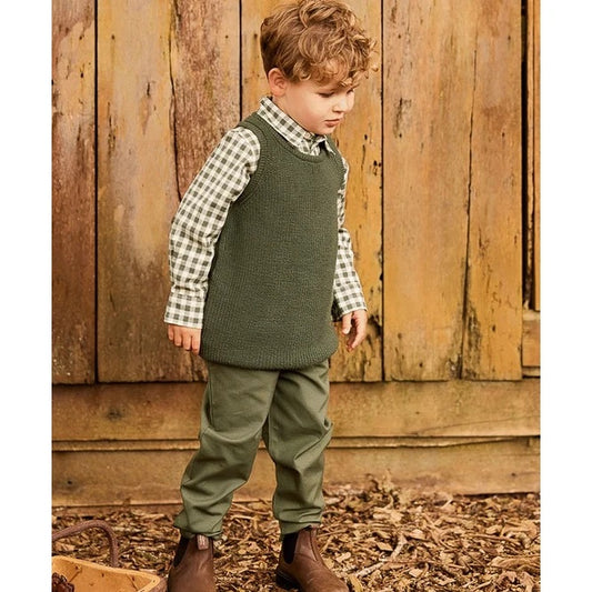 Merino Knit Vest - Thyme