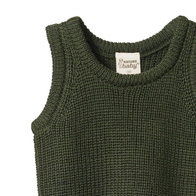 Merino Knit Vest - Thyme