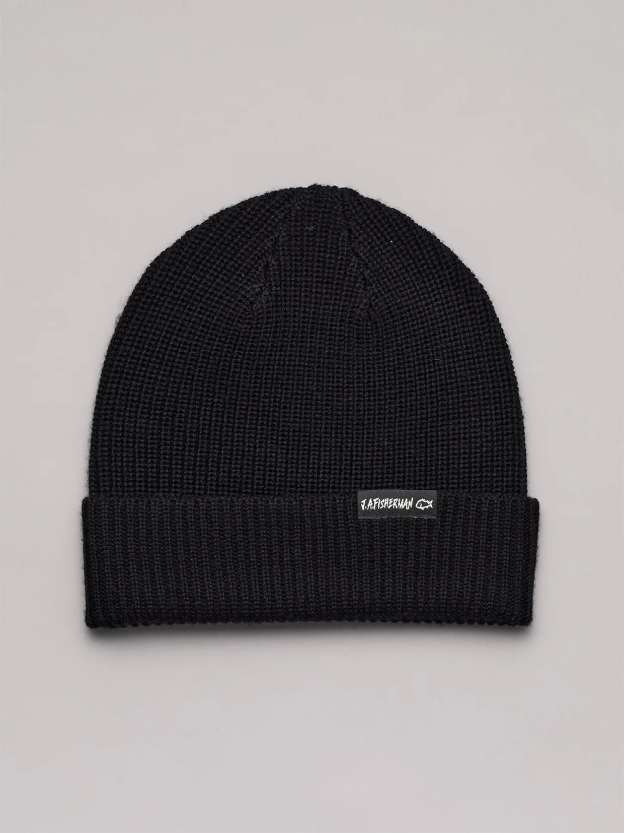 J.A.FISHERMAN BEANIE - BLACK
