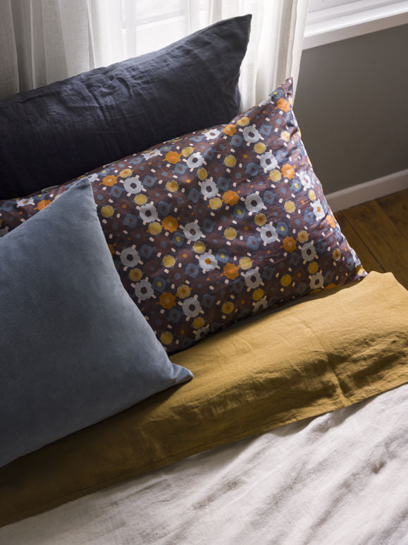 Lisbon Pillowcase Pair - Blue Black / Multi