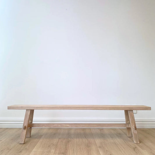 Alabaster Reclaimed Wood Long Bench