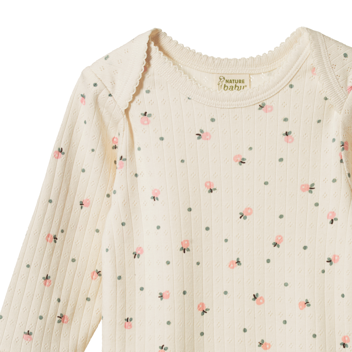 Pointelle long sleeve bodysuit - POSEY BLOSSOM PRINT