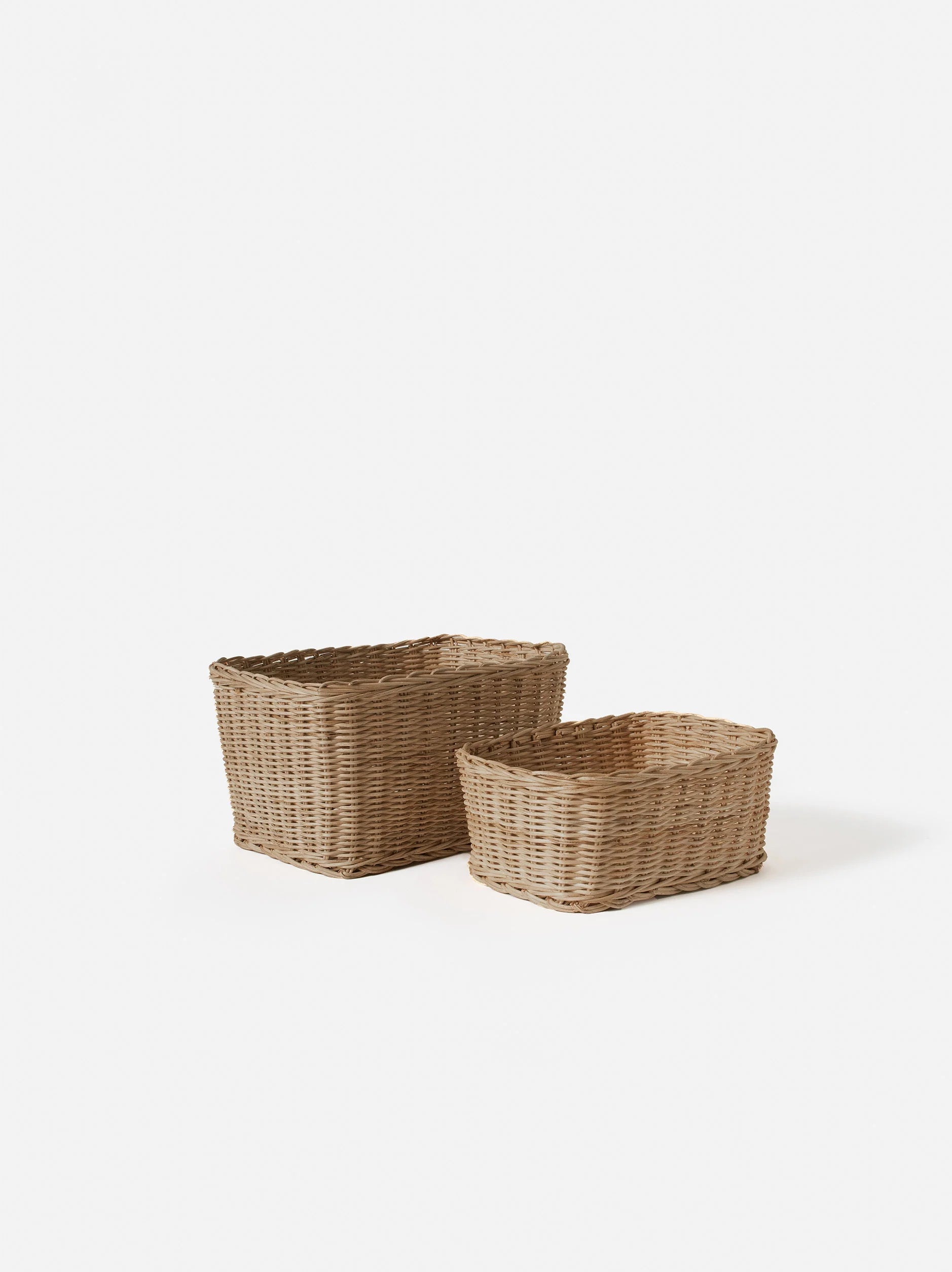 Rectangle Rattan Basket Brown - Extra small