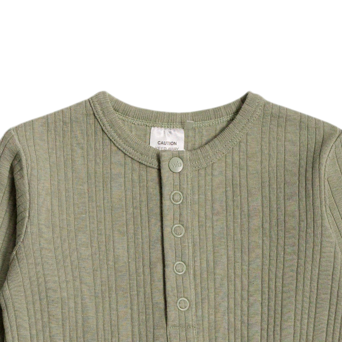 Woolbabe Merino/Organic Cotton Long Sleeve Henley Suit - Flax Marl