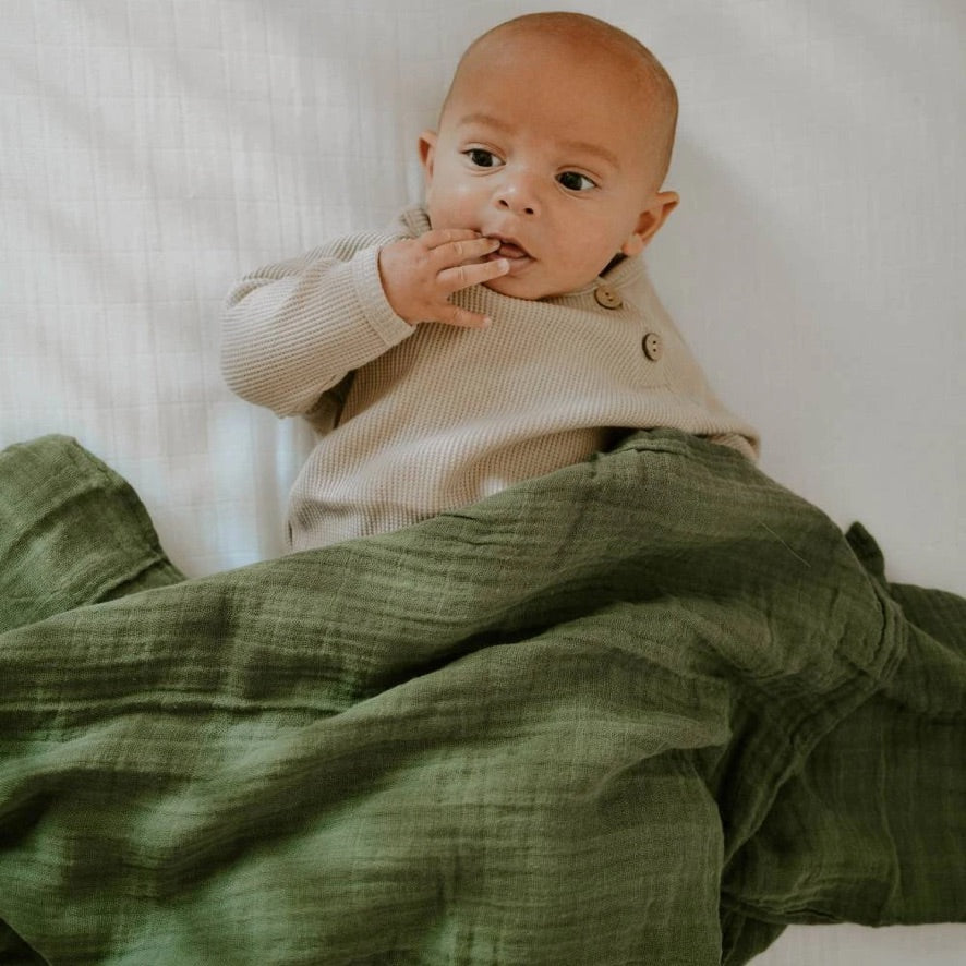 Little Unicorn Single Cotton Muslin Swaddle - Fern