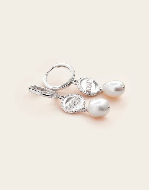 High Country W&P pearl Huggies - Stirling silver