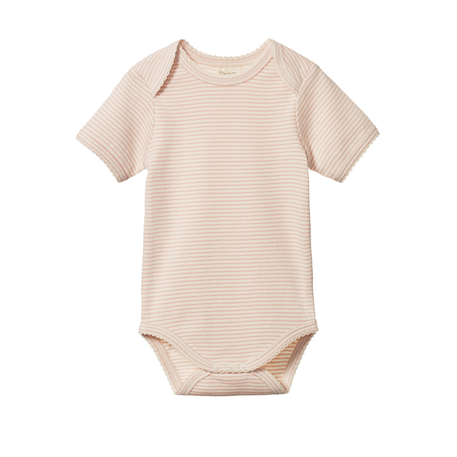 Short sleeve bodysuit - ROSE DUST PINSTRIPE