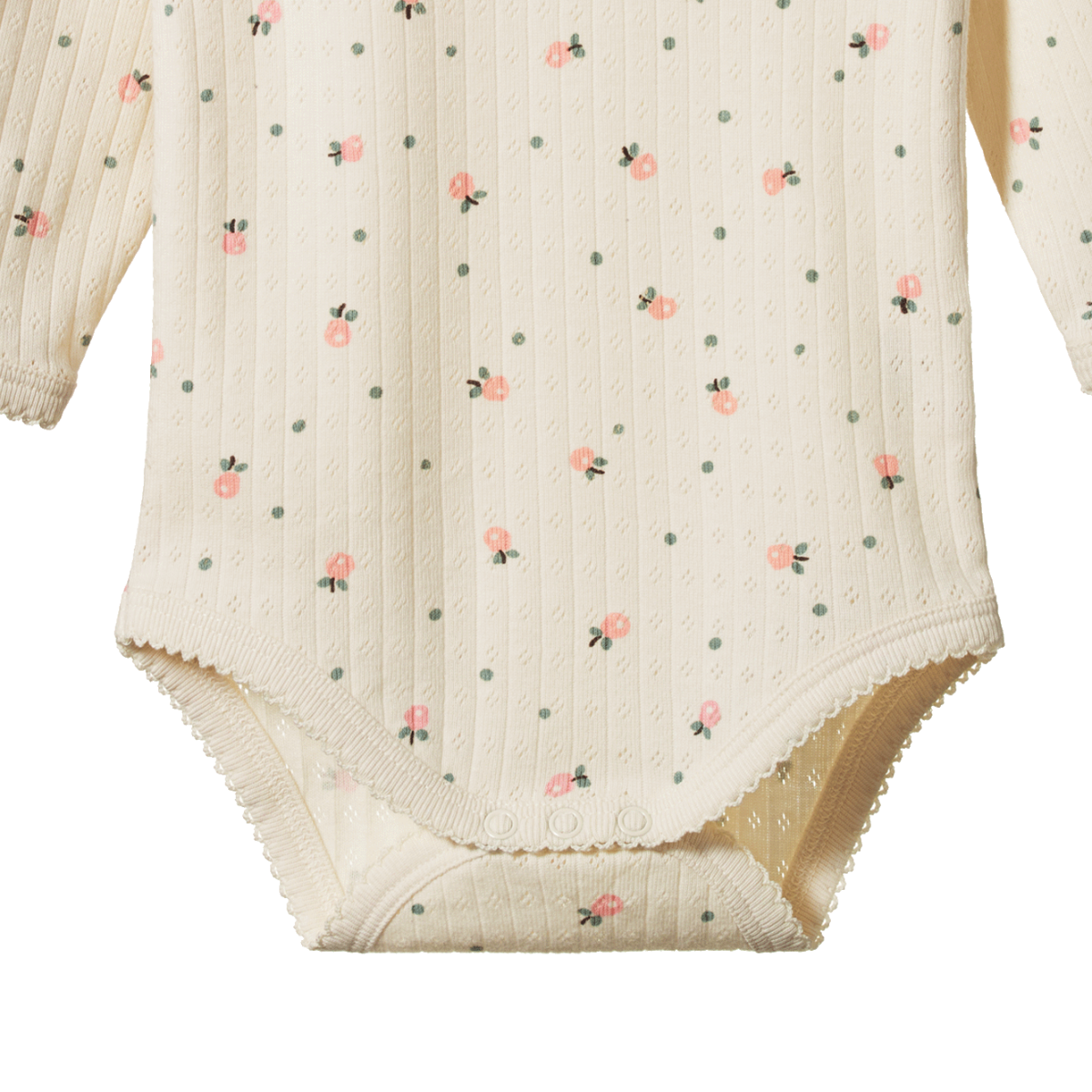 Pointelle long sleeve bodysuit - POSEY BLOSSOM PRINT