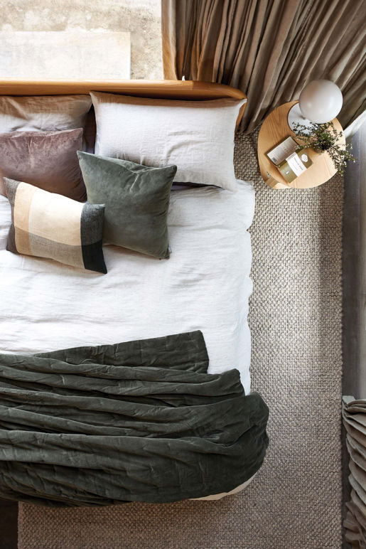 Pinstripe Linen Duvet Cover - Pepper/Chalk