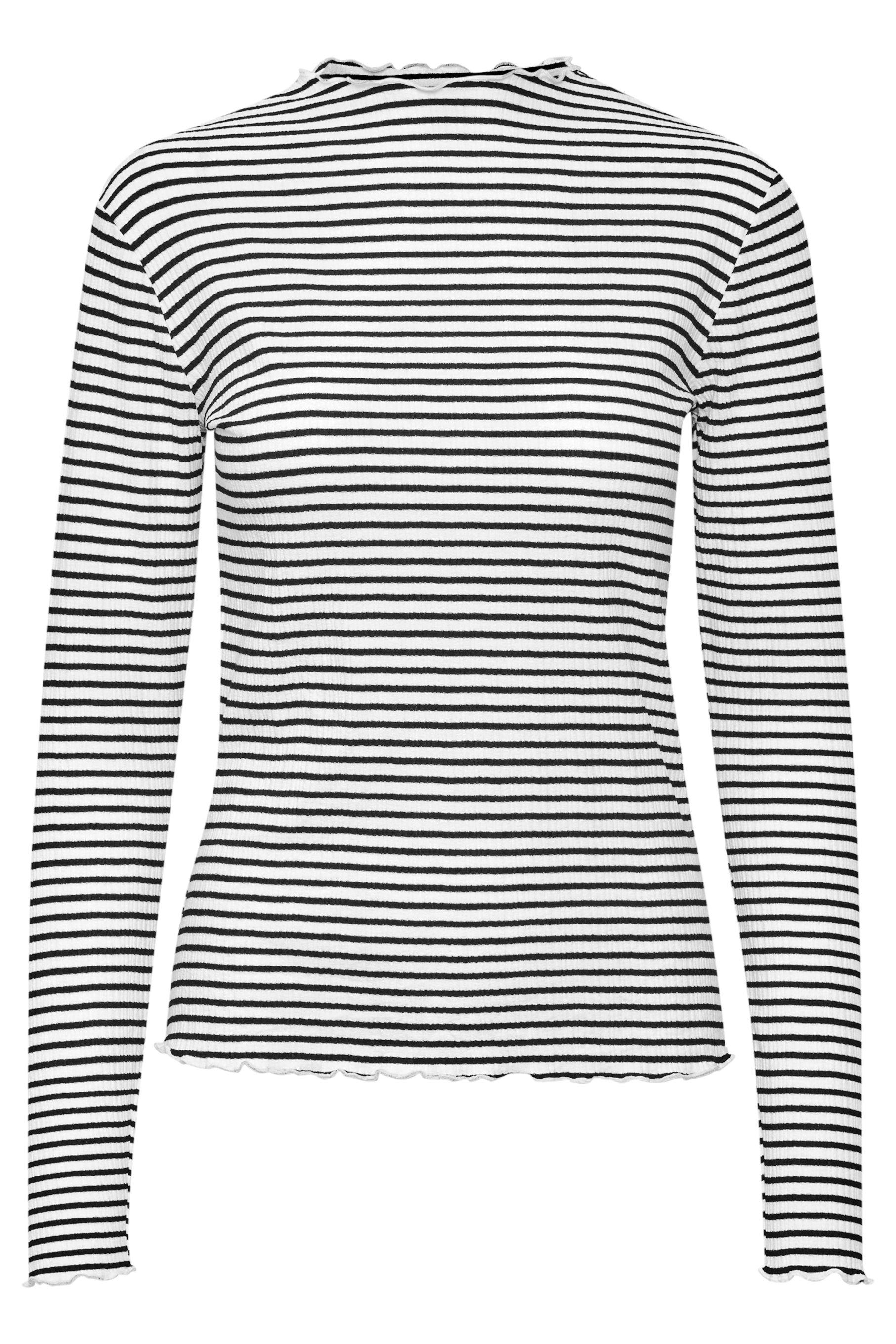 Candace long sleeve - Egret/Meteorite stripe