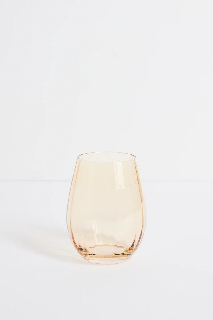 Ripple Light Amber Stemless Glass