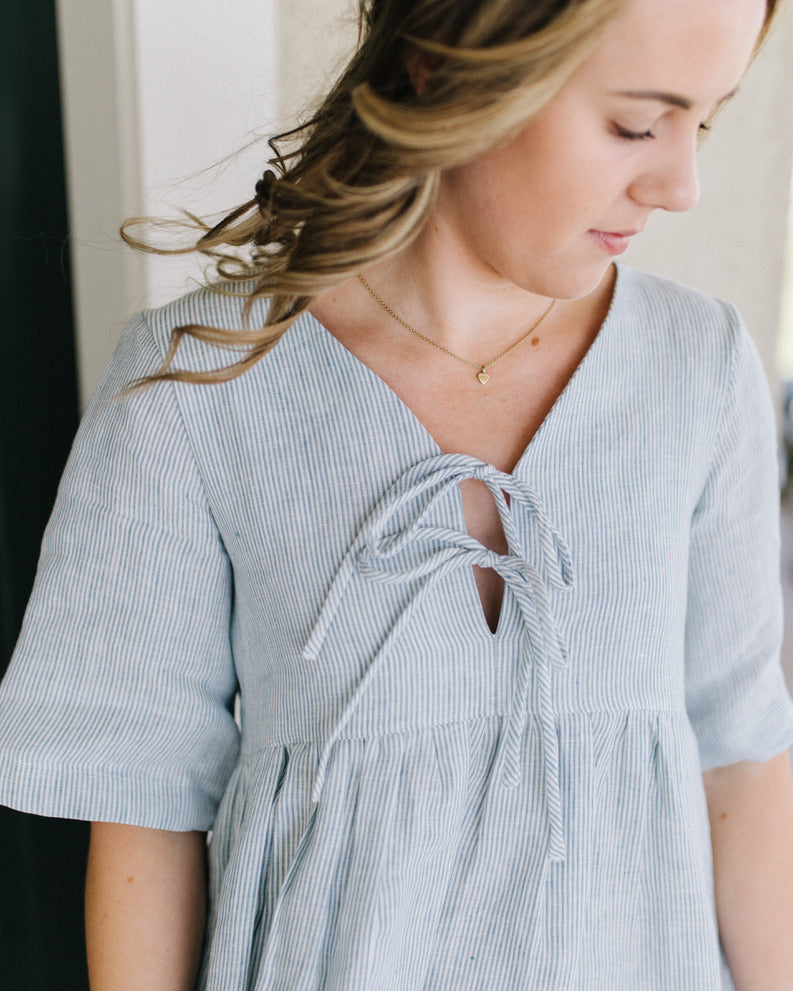 Brooke dress - Blue stripe