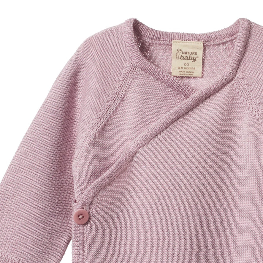 Merino Knit Kimono Jacket - Lilac