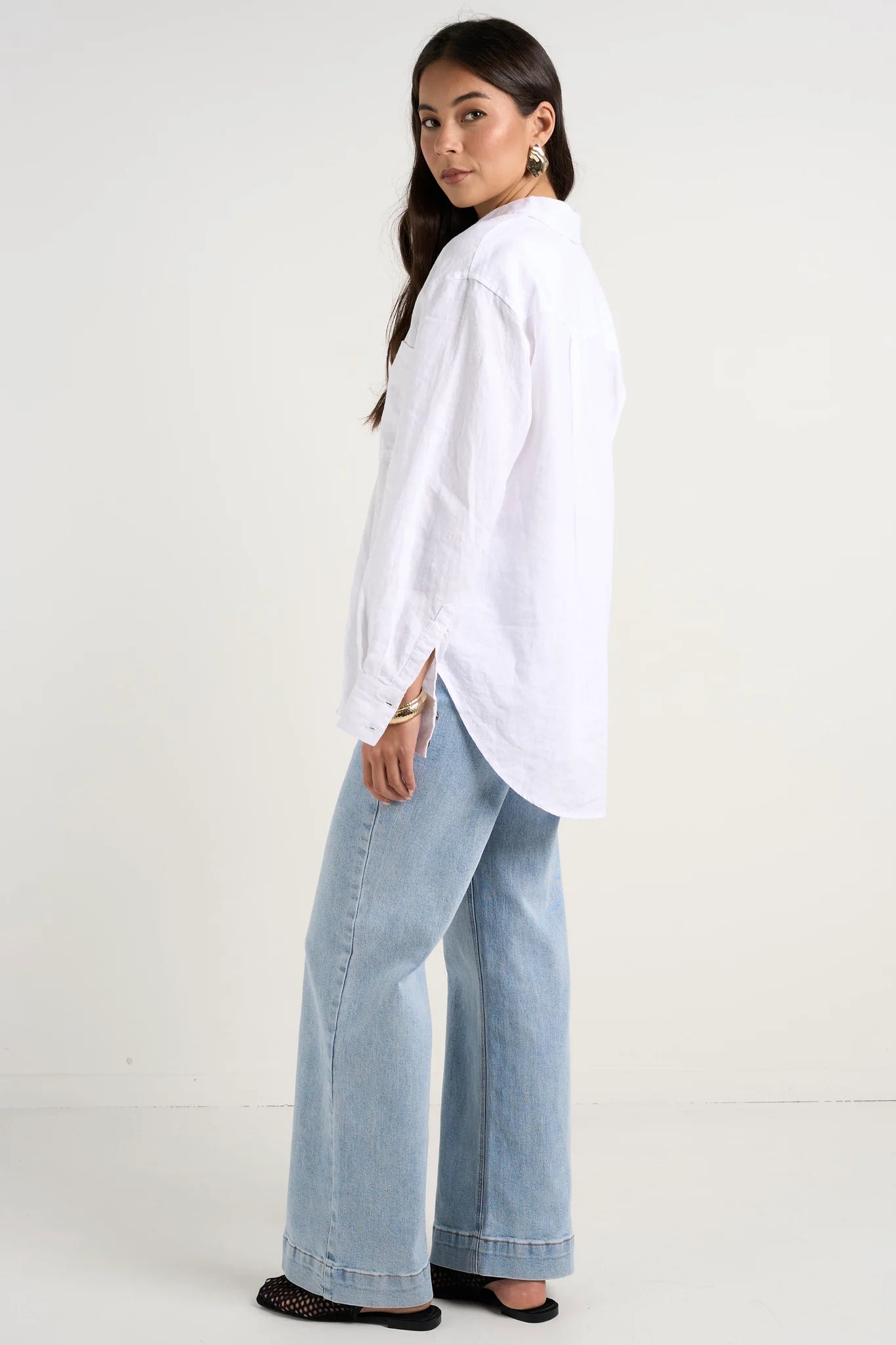 Optimum White Linen Oversized Shirt