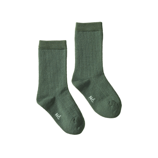 Organic Wool rib socks - Nettle