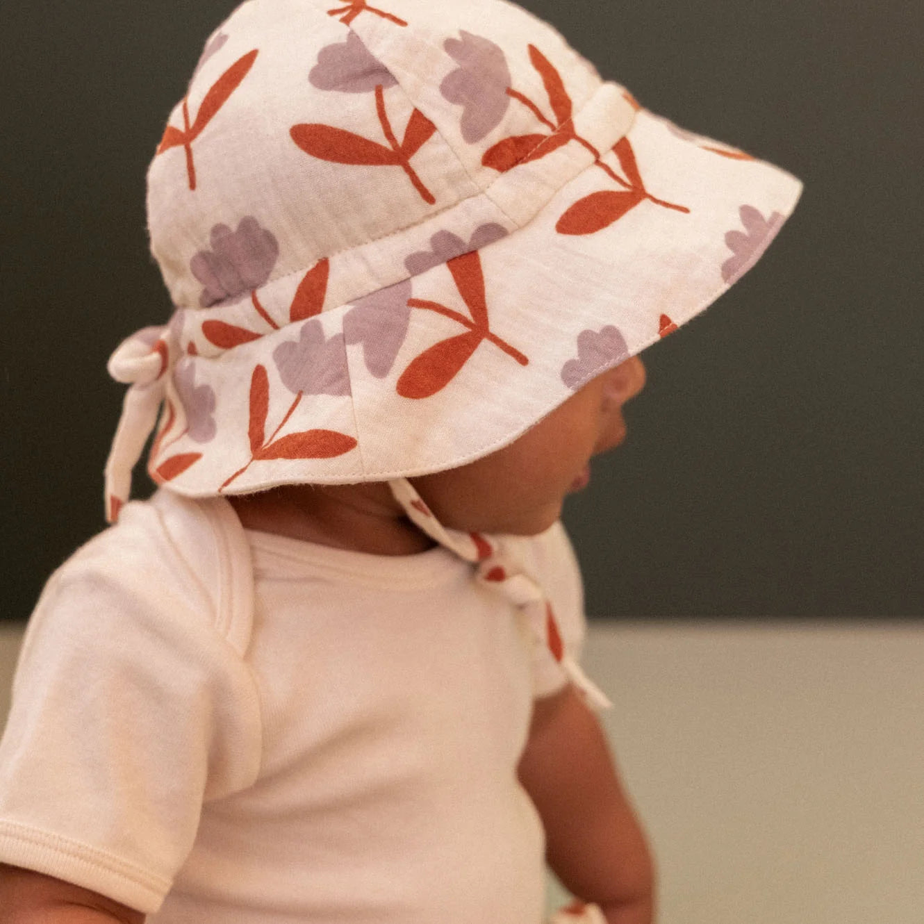 Muslin sunhat - Fleurette print