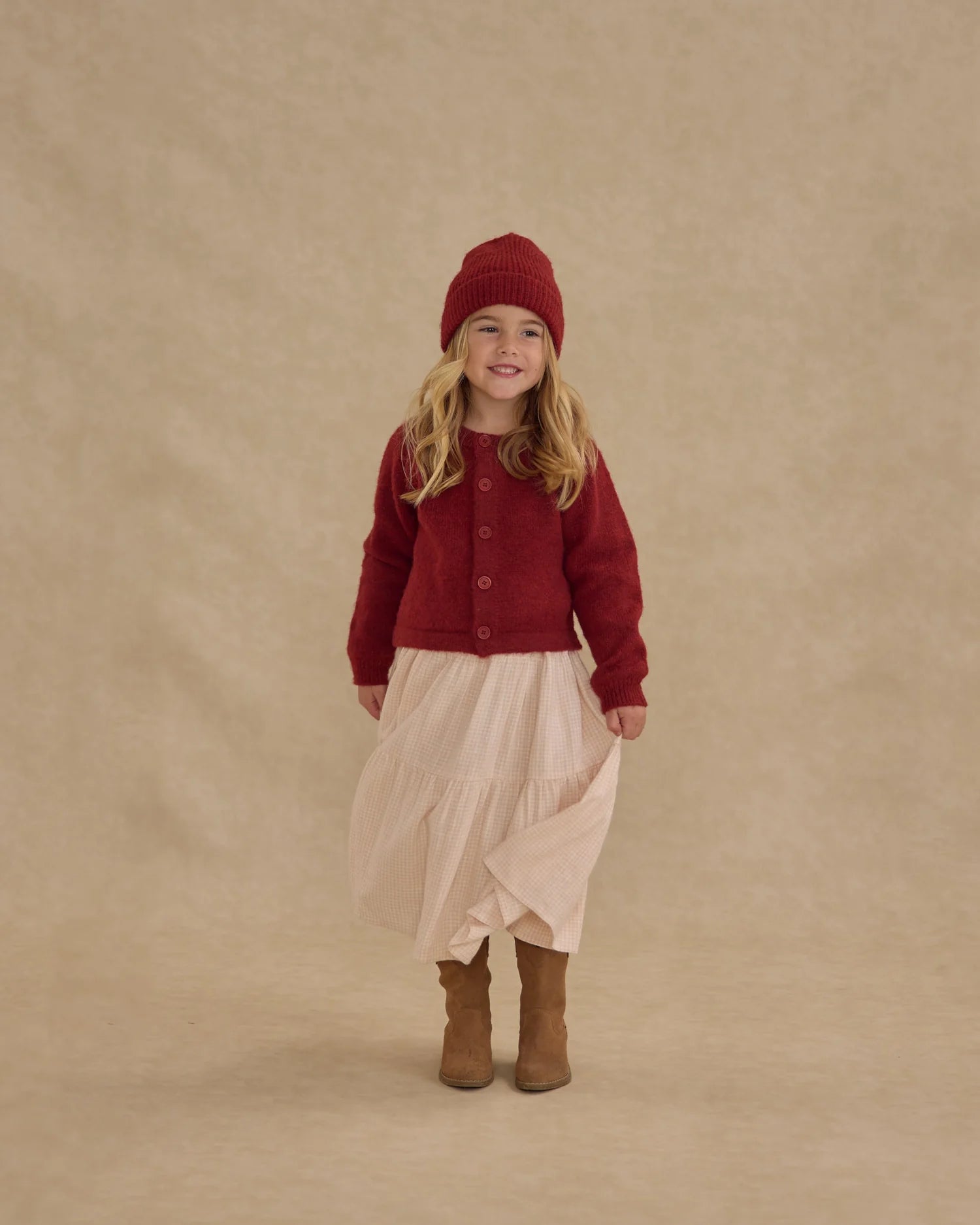 Tiered midi skirt - Petal Gingham