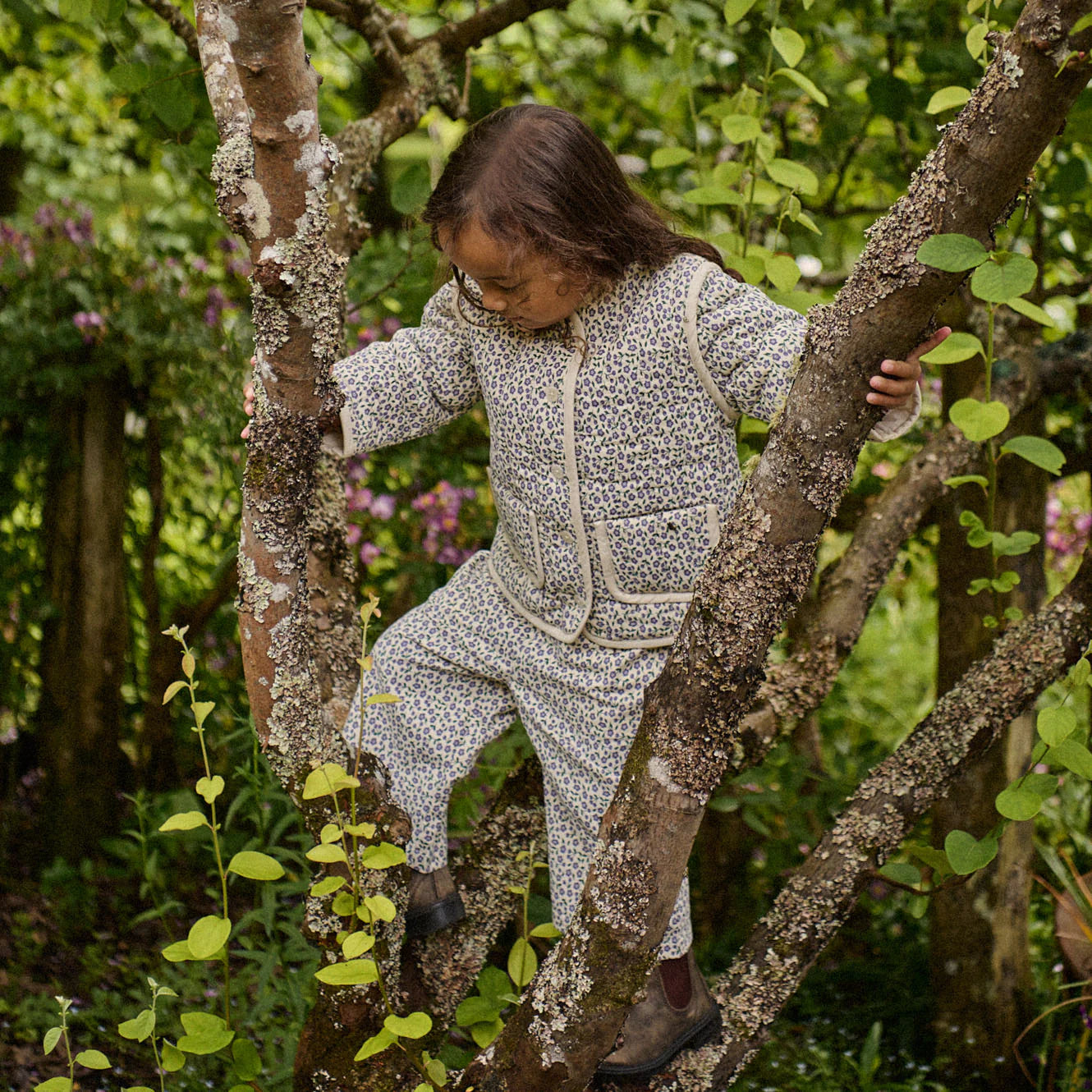 Edith Quilted Jacket - Briarwood Heron Print