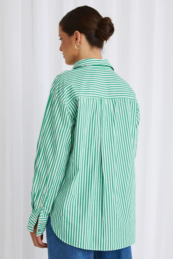 You got this stripe oversized shirt - Green