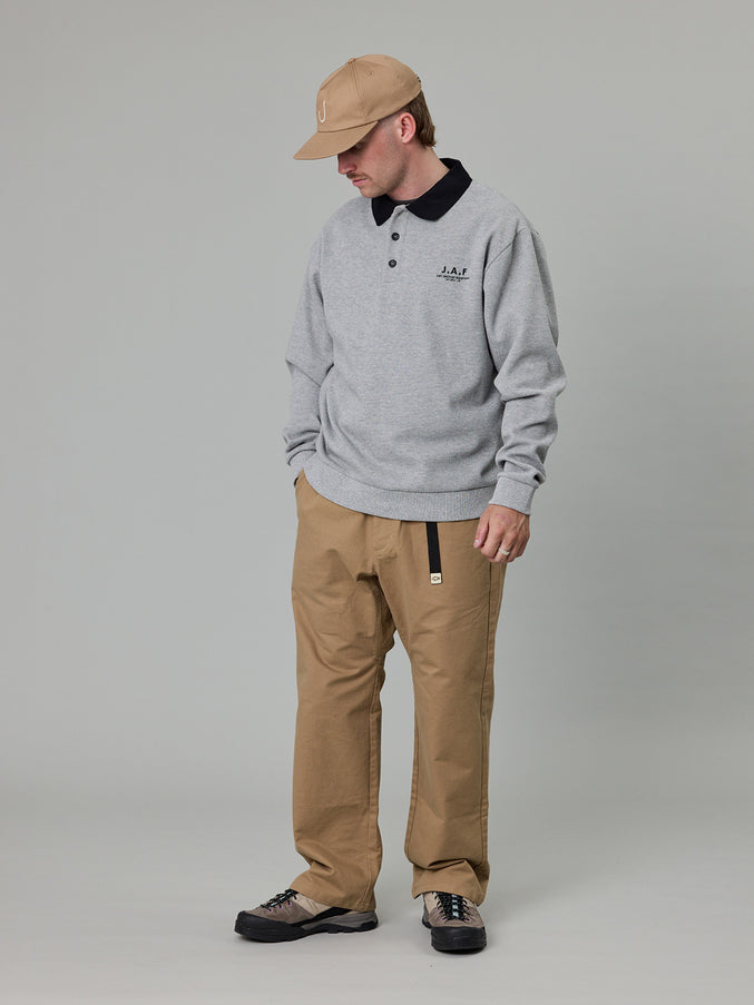 WAFFLE SEAWAY POLO - GREY MARLE