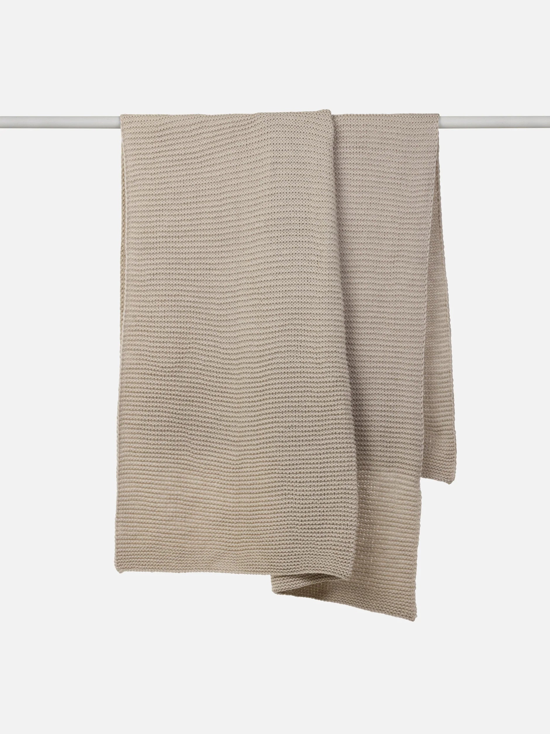 Wool Purl Knit Throw - Bone