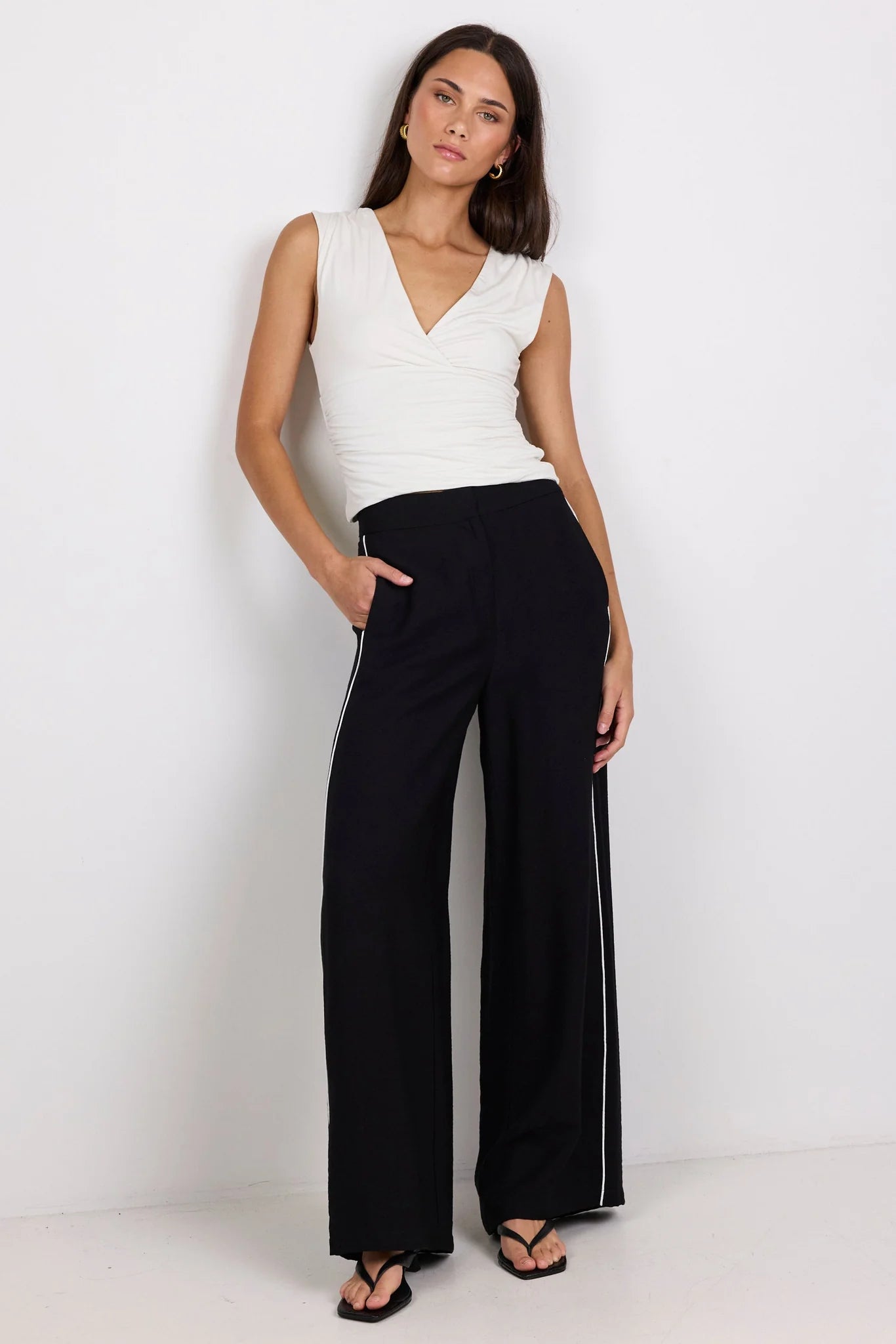 Exception Black Piped Side Pants