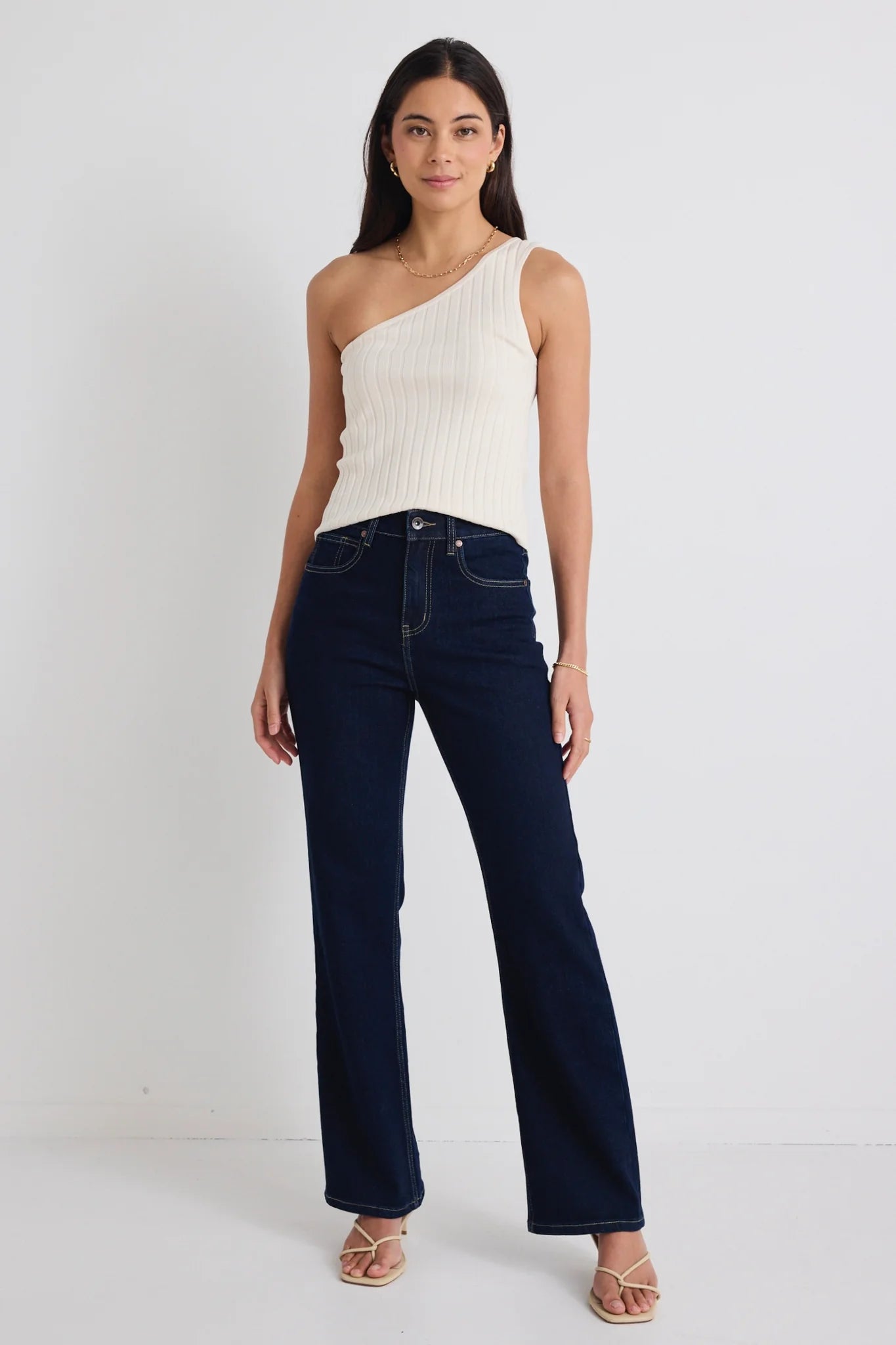 Farah High Rise Soft Flare Jean - Indigo