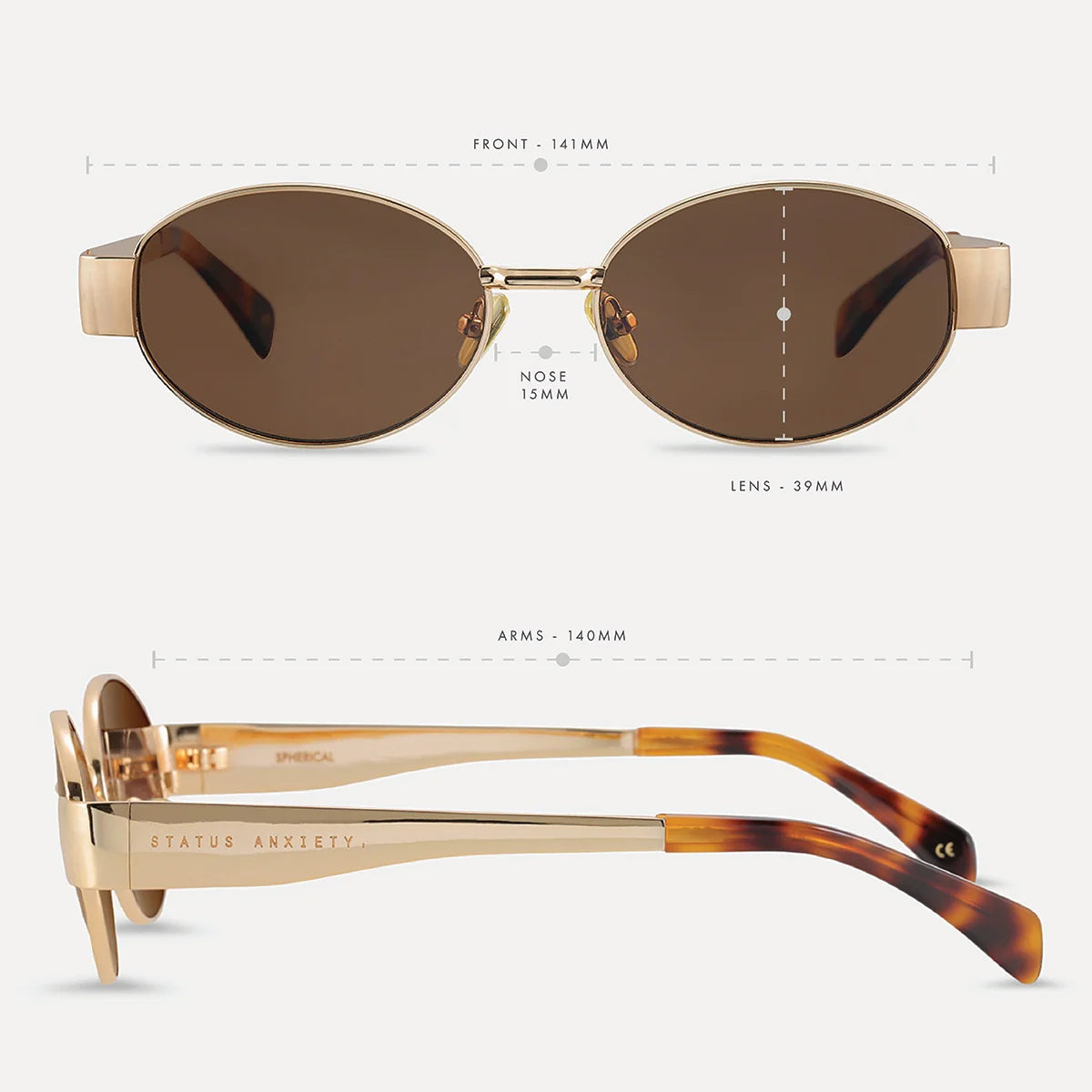 Spherical Sunglasses - Gold