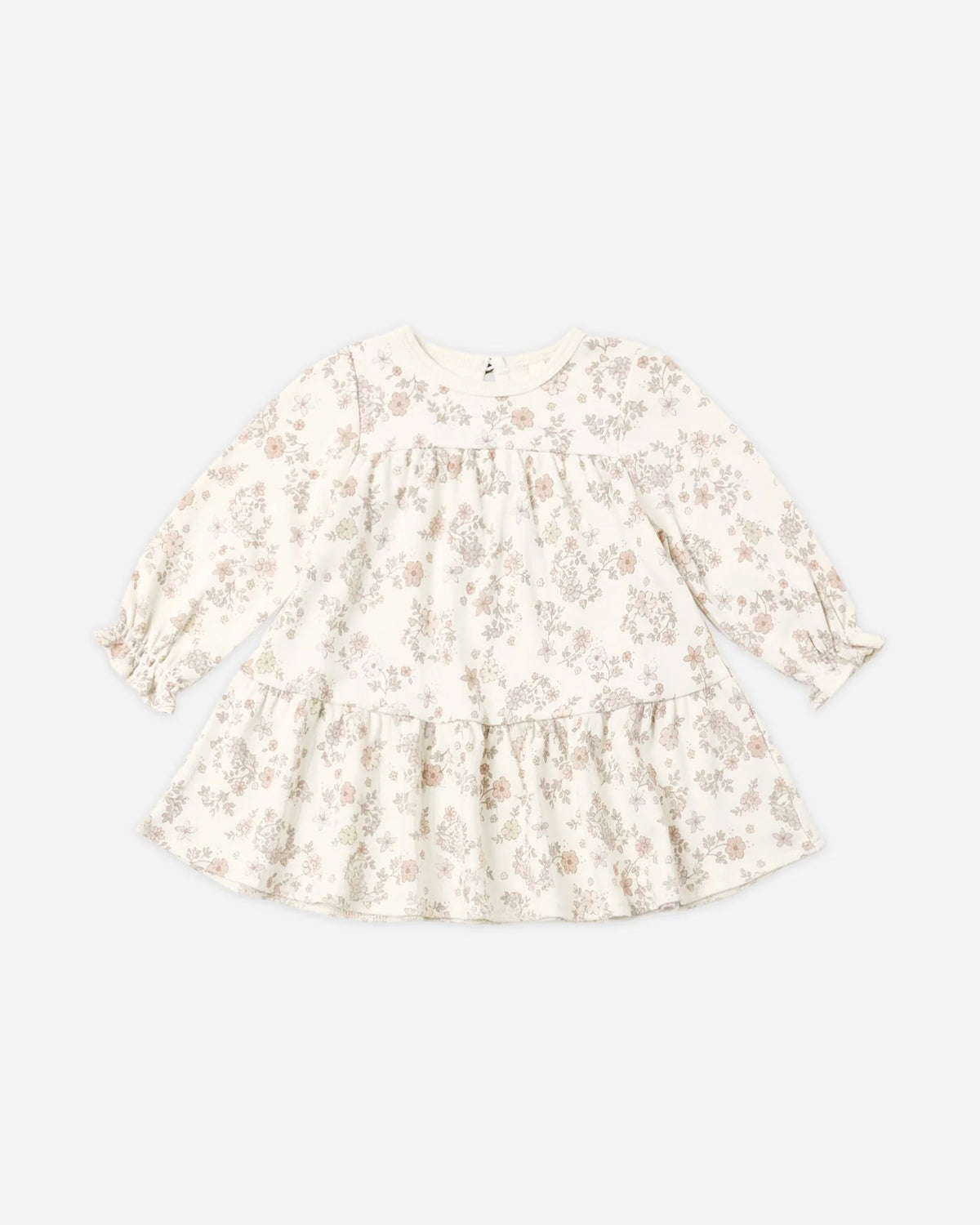 Tiered Jersey Dress Floral Vine