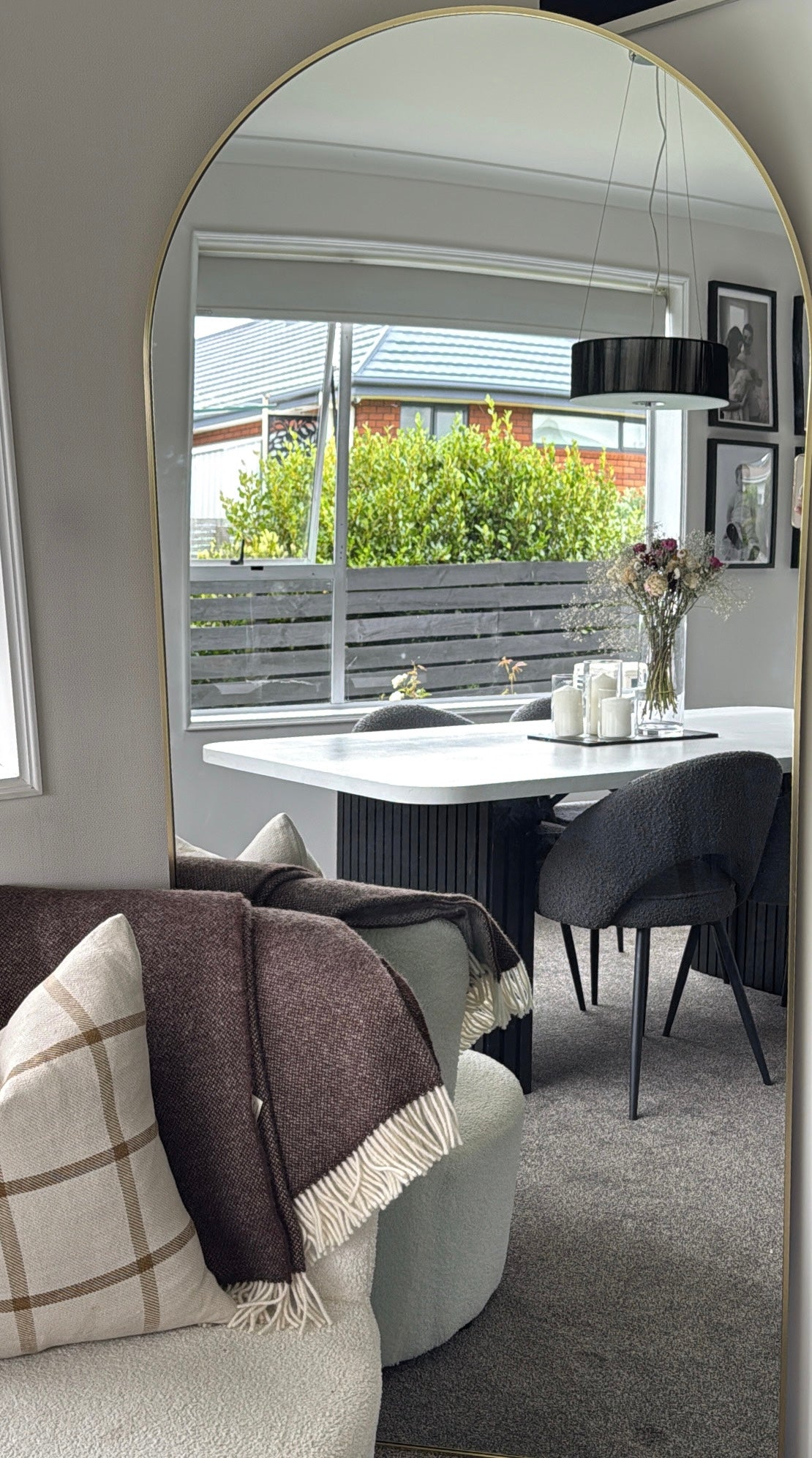 Arch Floor Mirror - Brass