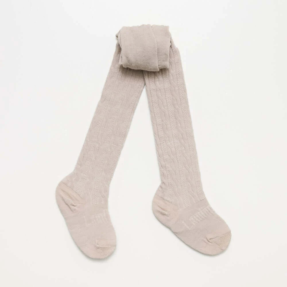 Merino Wool Cable Tights | BABY + CHILD | Oatmeal