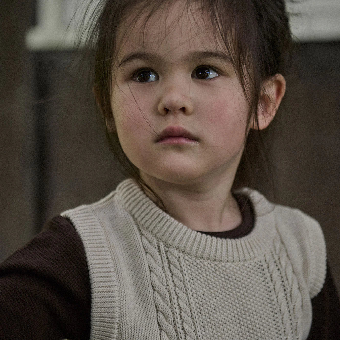 Walter vest - Oatmeal Marl Cable Knit