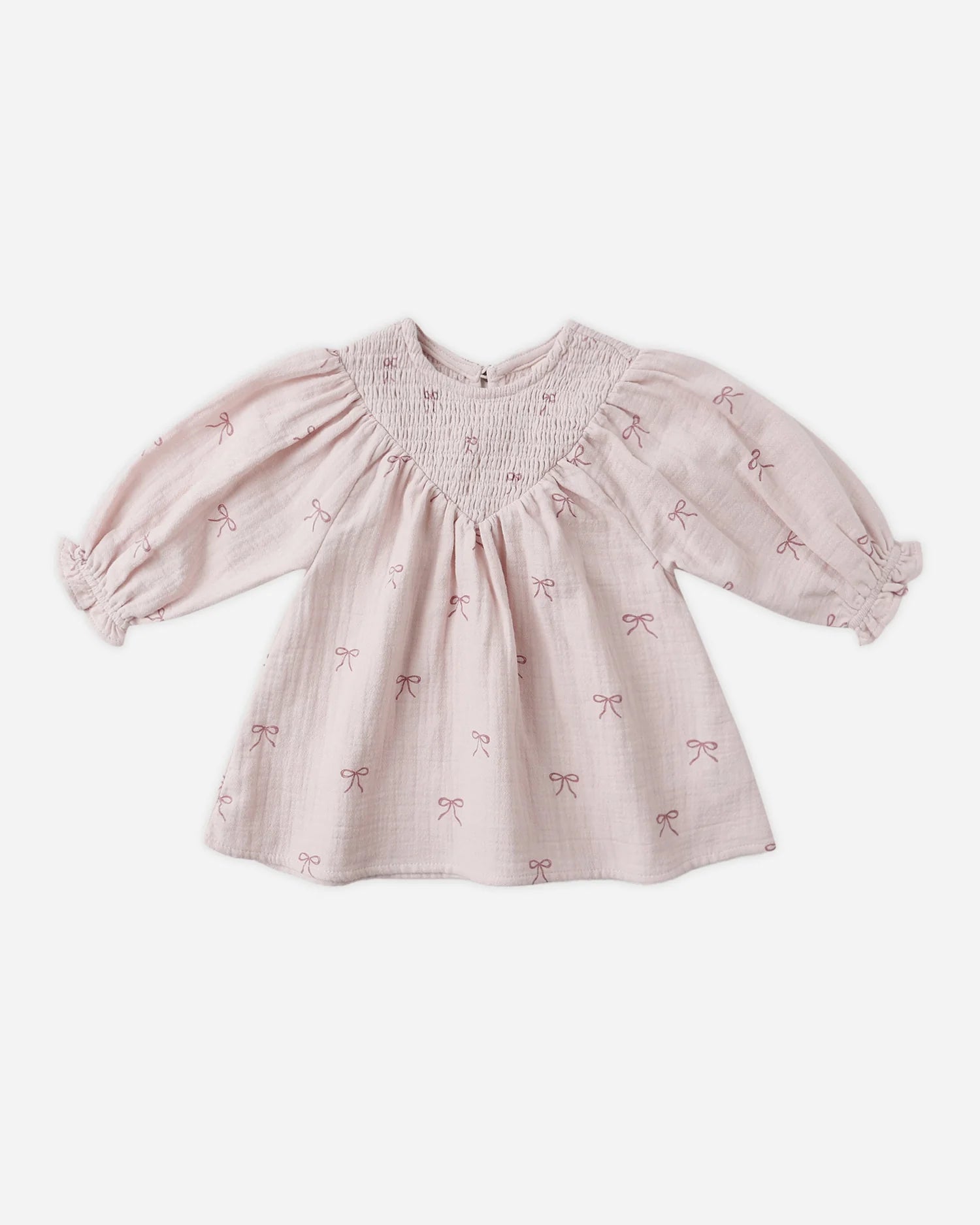 Smocked V dress - Lilac bows