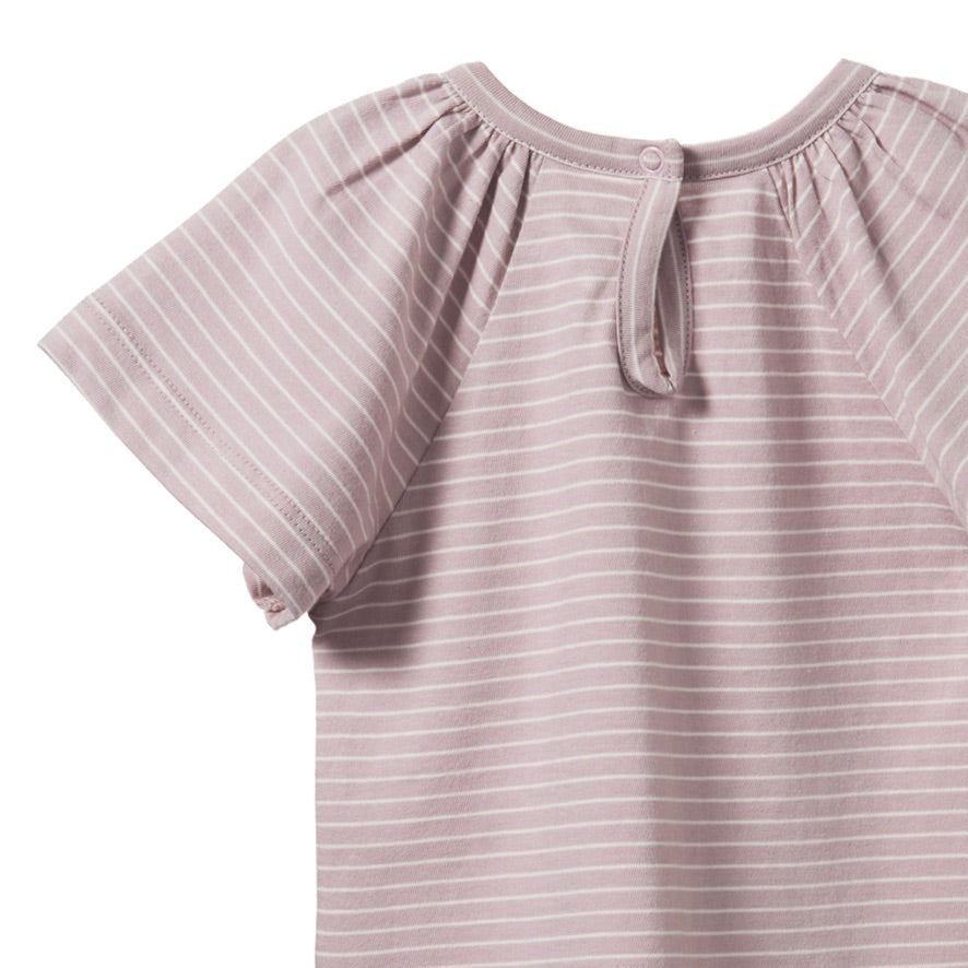 Faye tee - LILAC/NATURAL PINSTRIPE