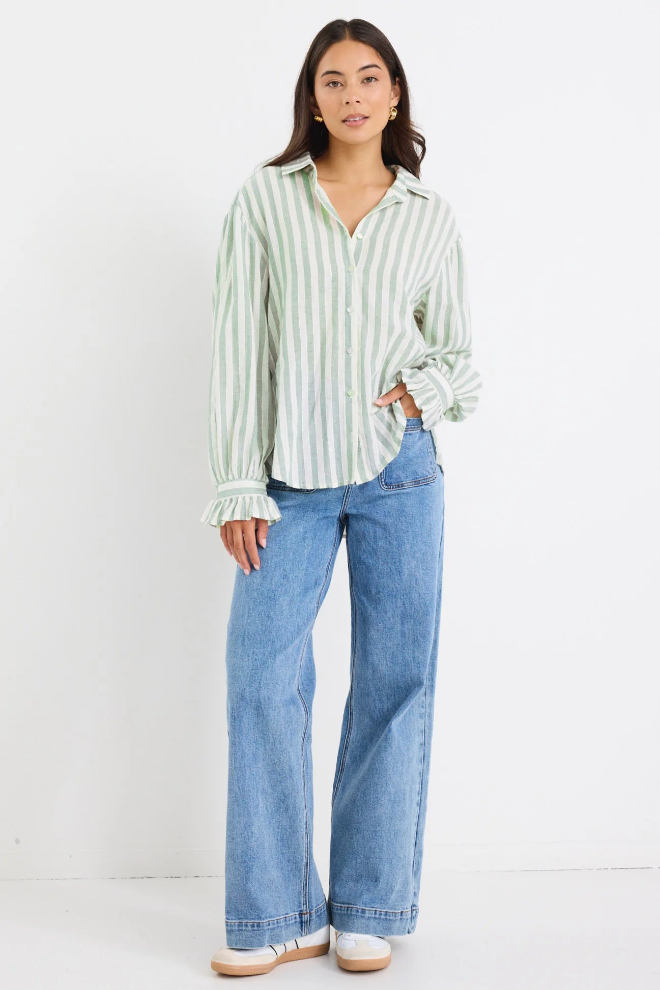 Connection Moss Stripe Drop Shoulder Shirt